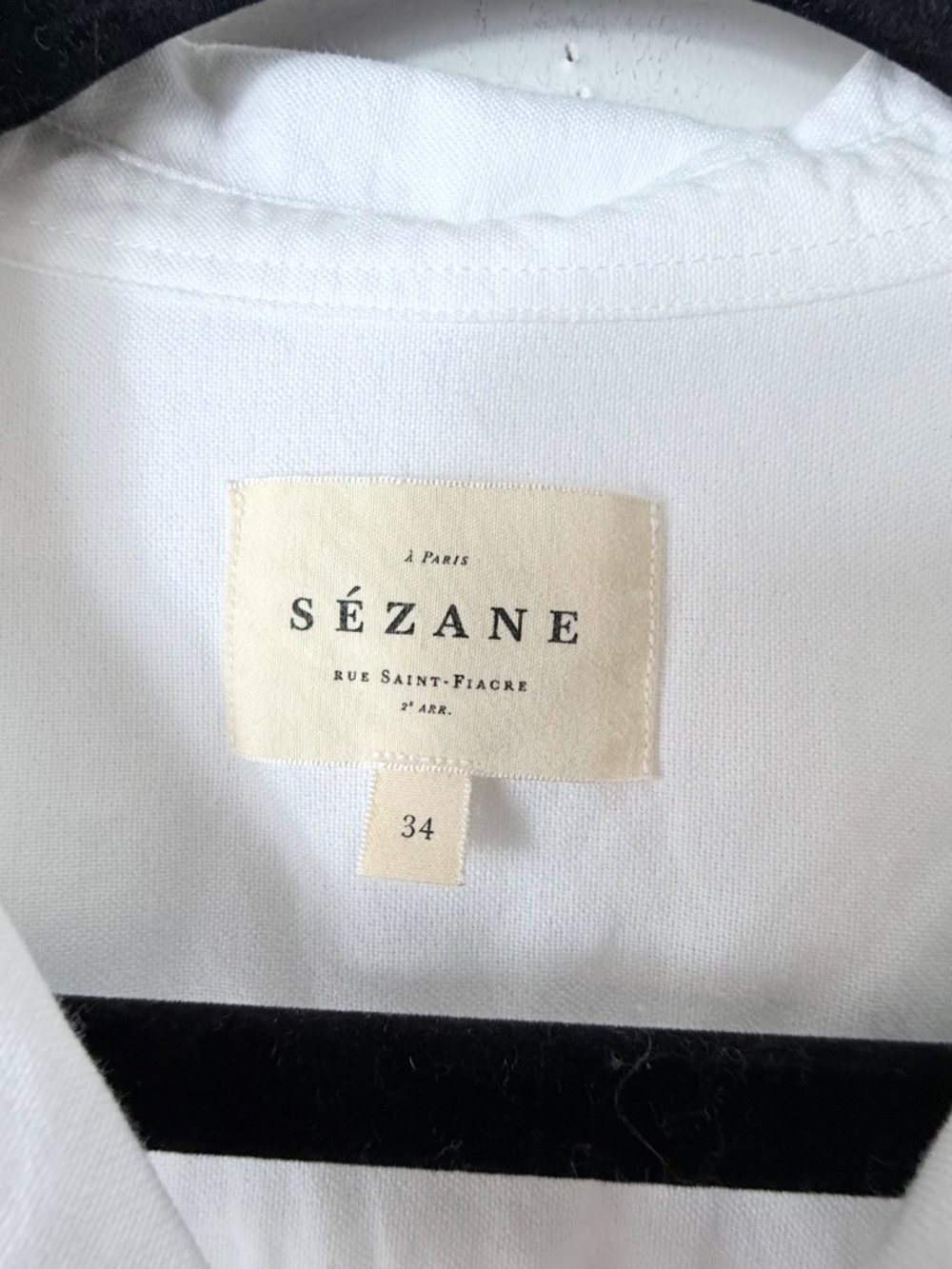 Sezane Max Button Down Shirt Size 34 White Long Sleeve (U) - Picture 5 of 10